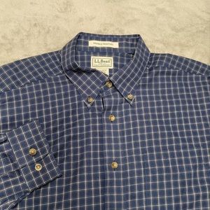 LL Bean Mens Large Tall Button Up